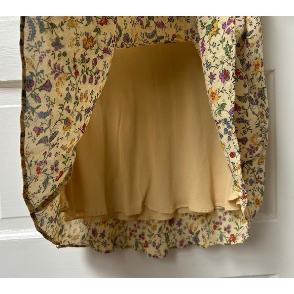Reformation Brandy Mini Skirt in Yellow Floral Georgette Size Large - Picture 7 of 10